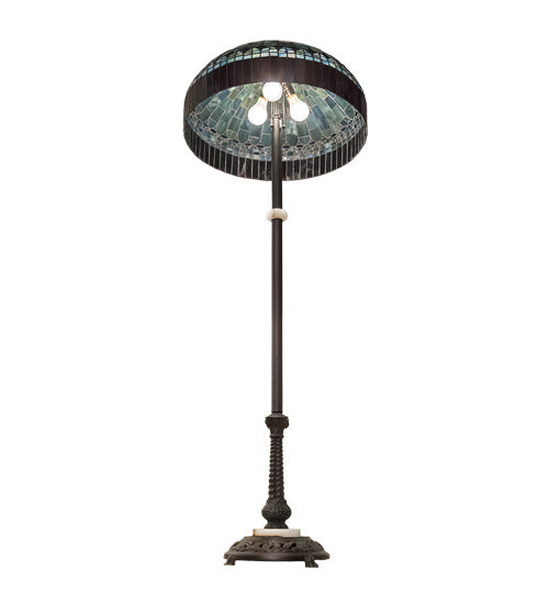 Three Light Floor Lamp from the Tiffany Candice collection in Mahogany Bronze finish