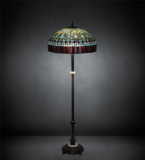 Three Light Floor Lamp from the Tiffany Candice collection in Mahogany Bronze finish