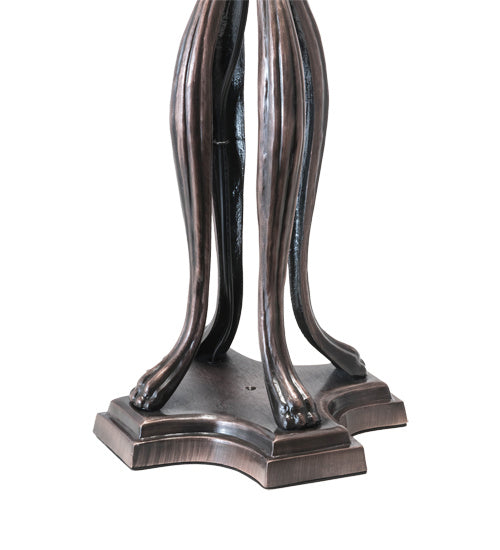 Three Light Table Lamp from the Tiffany Candice collection in Mahogany Bronze finish