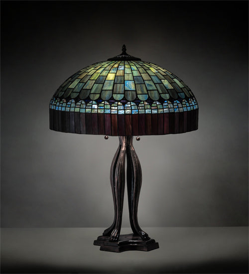 Three Light Table Lamp from the Tiffany Candice collection in Mahogany Bronze finish