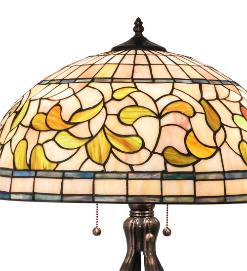 Three Light Table Lamp from the Tiffany Turning Leaf collection in Mahogany Bronze finish