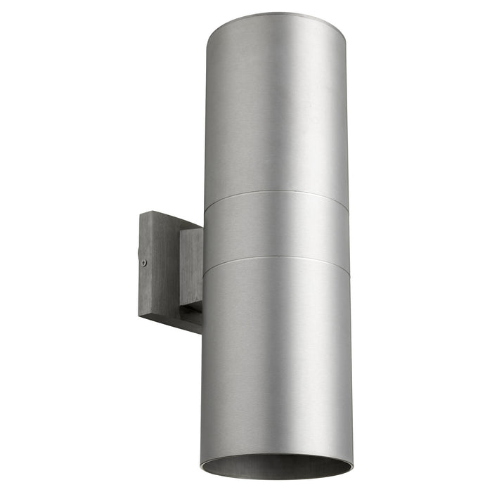 Two Light Wall Mount from the Cylinder collection in Brushed Aluminum finish