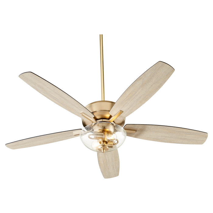 52``Ceiling Fan from the Breeze collection in Aged Brass finish