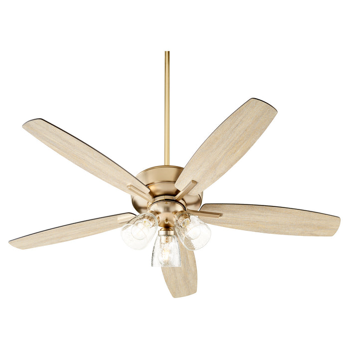 52``Ceiling Fan from the Breeze collection in Aged Brass finish
