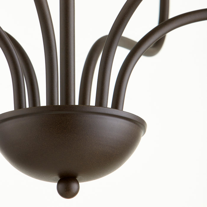 Six Light Chandelier in Oiled Bronze finish
