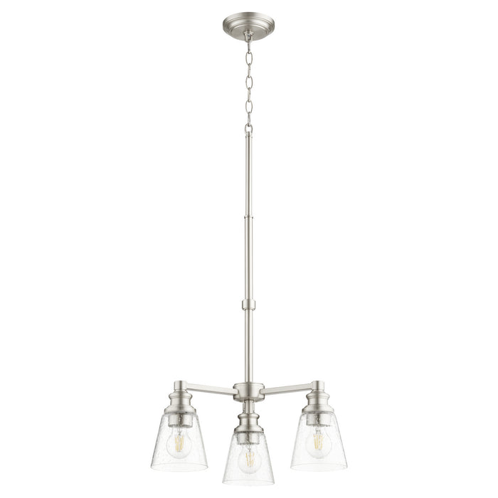 Three Light Chandelier from the Dunbar collection in Satin Nickel finish