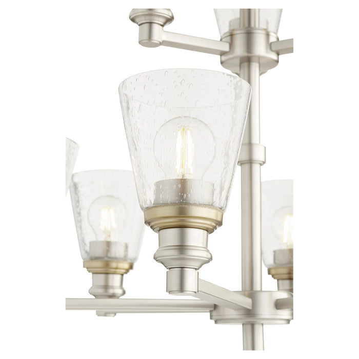 Nine Light Chandelier from the Dunbar collection in Satin Nickel finish