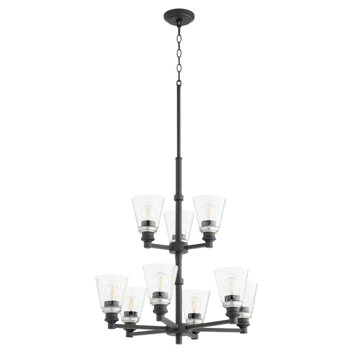 Nine Light Chandelier from the Dunbar collection in Noir finish