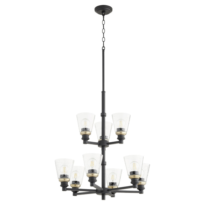 Nine Light Chandelier from the Dunbar collection in Noir finish