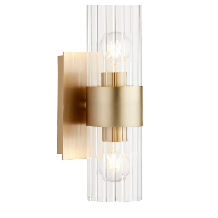 Two Light Wall Mount in Aged Brass finish