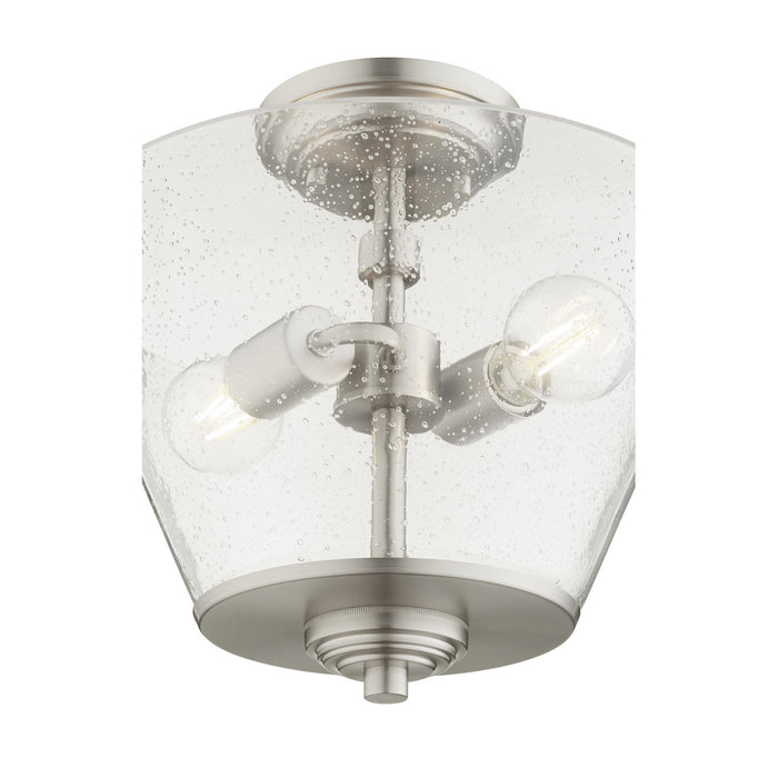 Two Light Dual Mount from the Dunbar collection in Satin Nickel finish