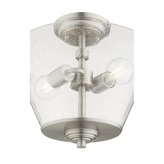 Two Light Dual Mount from the Dunbar collection in Satin Nickel finish