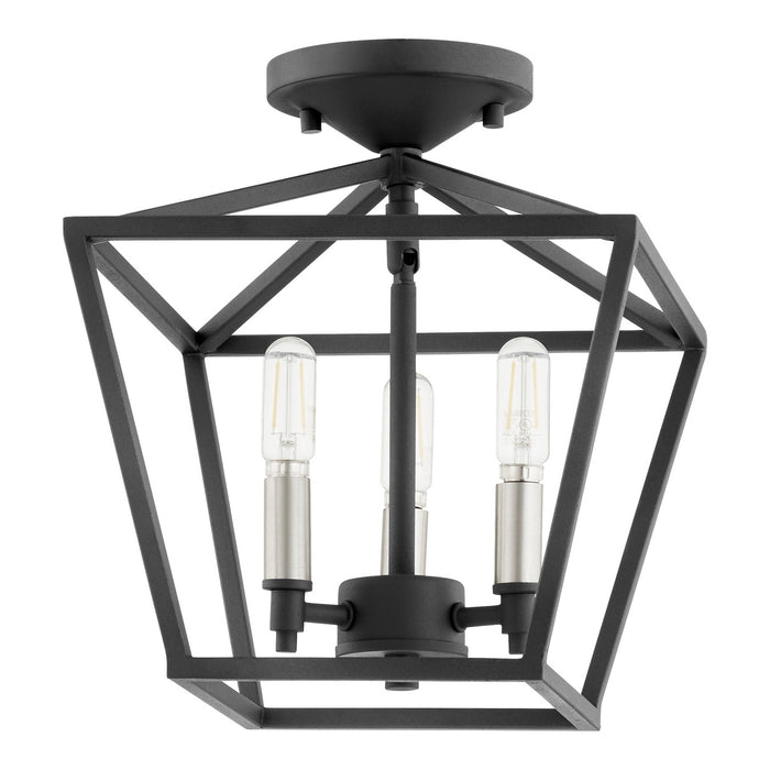 Three Light Dual Mount from the Gabriel collection in Noir finish