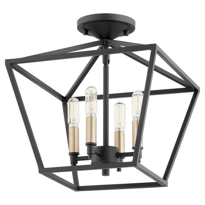 Four Light Dual Mount from the Gabriel collection in Noir finish