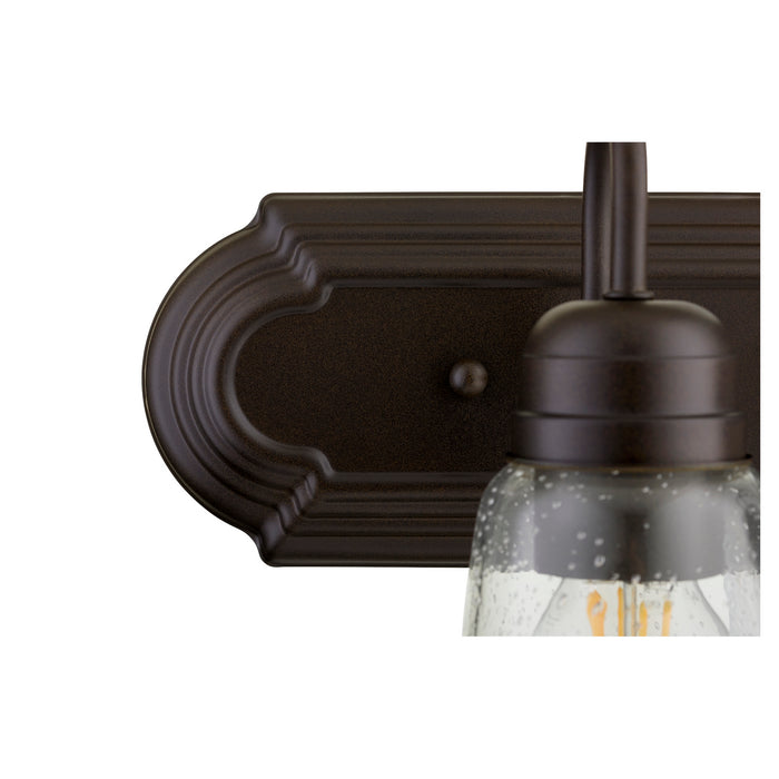 Two Light Vanity in Oiled Bronze w/ Clear/Seeded finish