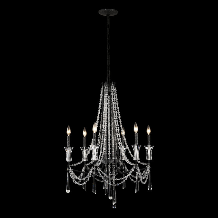 Six Light Chandelier from the Barcelona collection in Onyx finish