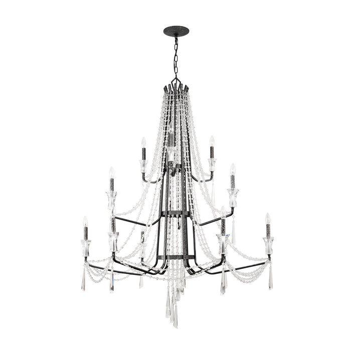 12 Light Chandelier from the Barcelona collection in Onyx finish