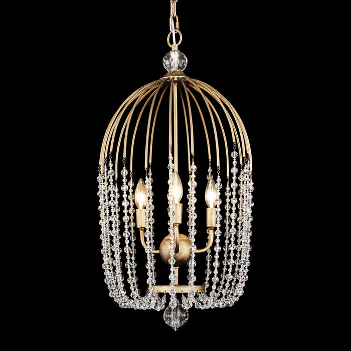 Three Light Pendant from the Voliere collection in Havana Gold finish