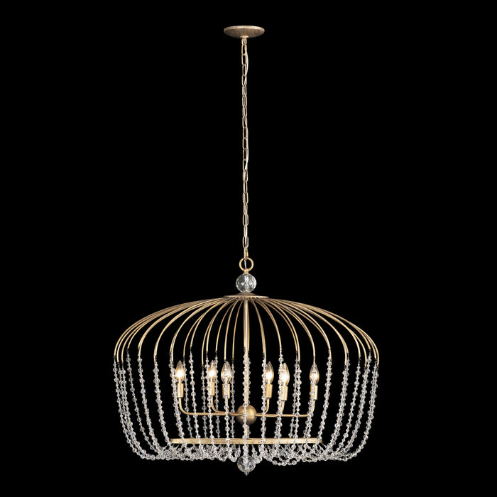 Six Light Pendant from the Voliere collection in Havana Gold finish