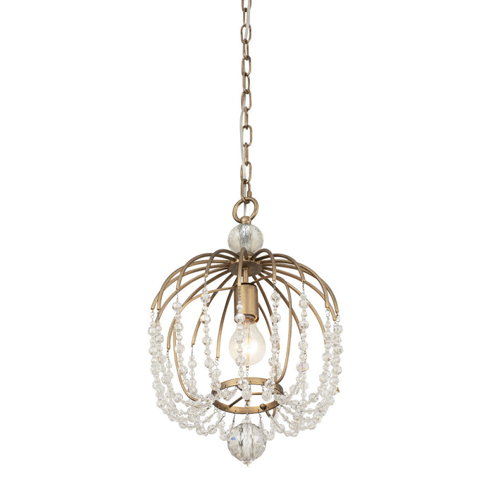 One Light Pendant from the Voliere collection in Havana Gold finish