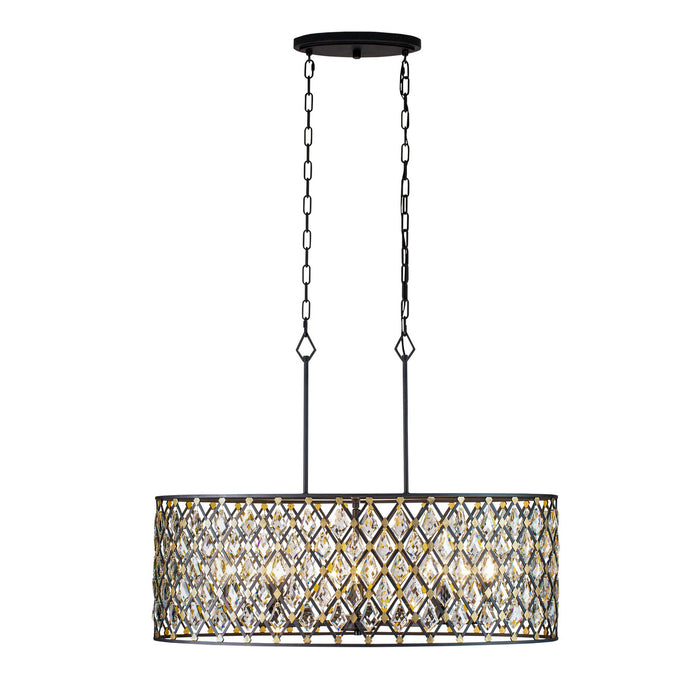 Eight Light Pendant from the Windsor collection in Carbon/Havana Gold finish