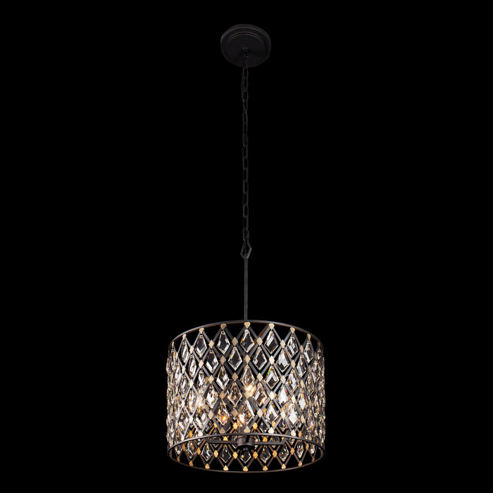 Four Light Pendant from the Windsor collection in Carbon/Havana Gold finish