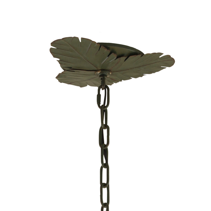 Six Light Chandelier from the Banana Leaf collection in Banana Leaf finish