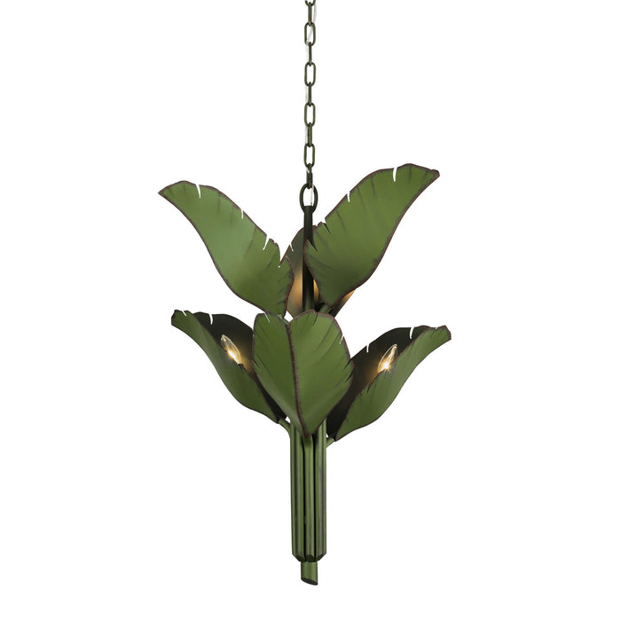 Six Light Chandelier from the Banana Leaf collection in Banana Leaf finish