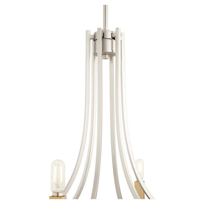 Six Light Chandelier from the Olympus collection in Satin Nickel finish
