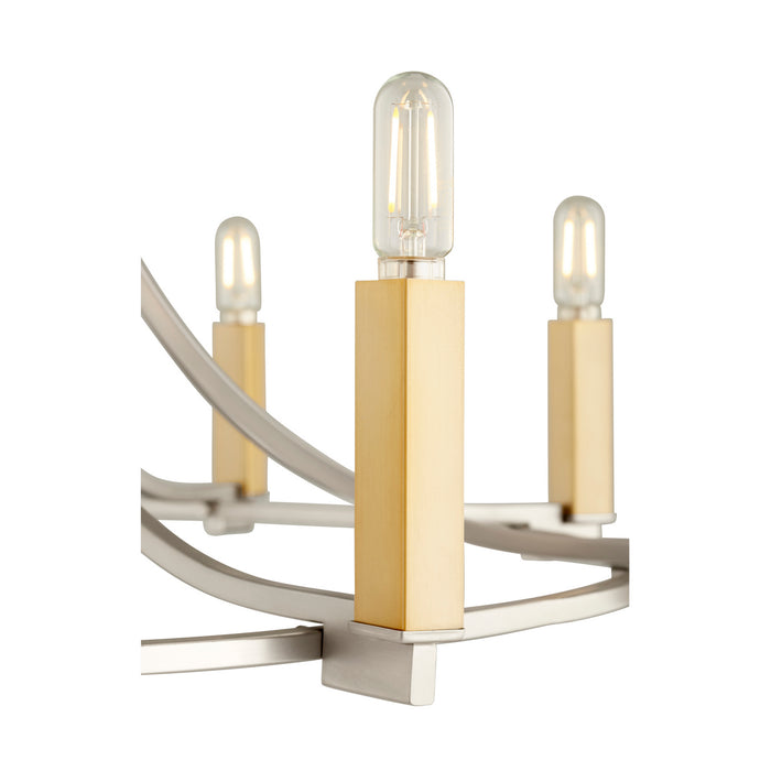 Nine Light Chandelier from the Olympus collection in Satin Nickel finish