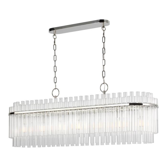 Seven Light Linear Chandelier from the BECKETT collection in Polished Nickel finish
