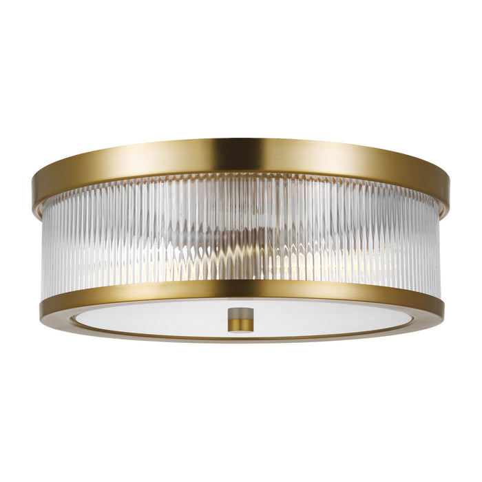 Two Light Flush Mount from the GENEVA collection in Burnished Brass finish