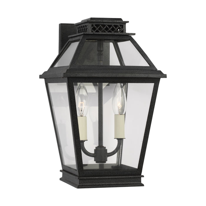 Two Light Outdoor Wall Lantern from the FALMOUTH collection in Dark Weathered Zinc finish