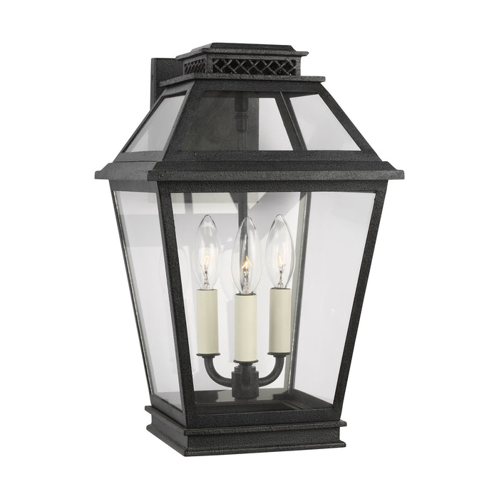 Three Light Outdoor Wall Lantern from the FALMOUTH collection in Dark Weathered Zinc finish