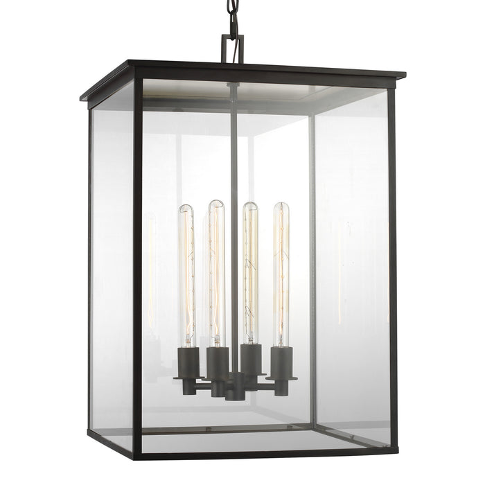 Four Light Hanging Lantern from the FREEPORT collection in Heritage Copper finish