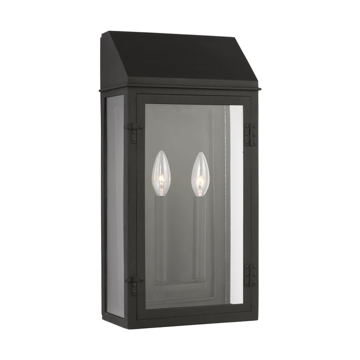 Two Light Outdoor Wall Lantern from the HINGHAM collection in Textured Black finish
