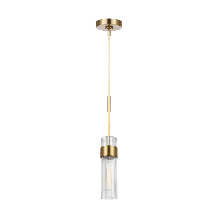 One Light Pendant from the GENEVA collection in Burnished Brass finish