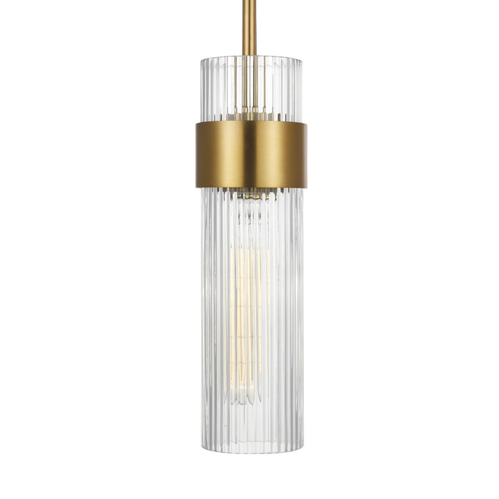 One Light Pendant from the GENEVA collection in Burnished Brass finish