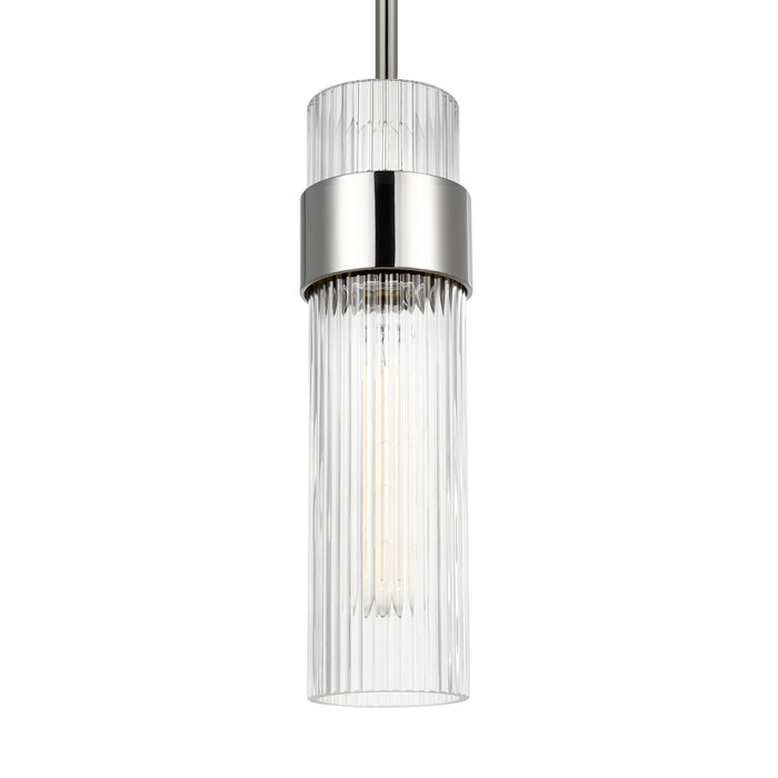 One Light Pendant from the GENEVA collection in Polished Nickel finish
