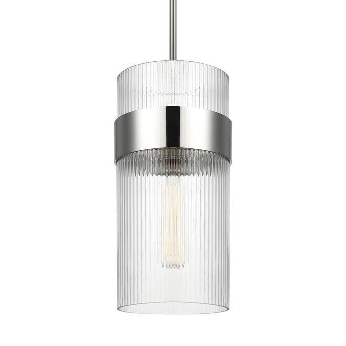 One Light Pendant from the GENEVA collection in Polished Nickel finish