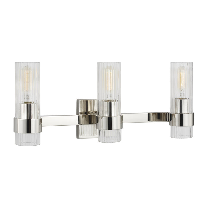 Three Light Vanity from the GENEVA collection in Polished Nickel finish