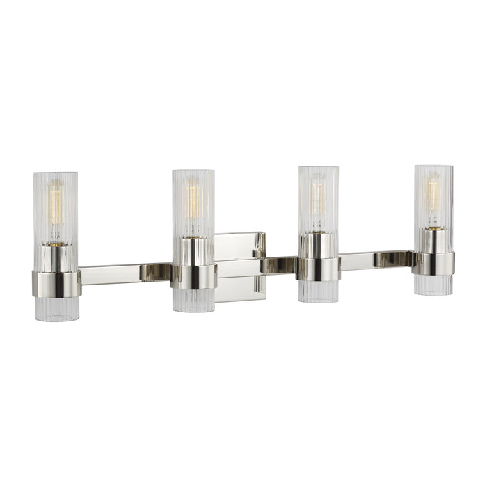 Four Light Vanity from the GENEVA collection in Polished Nickel finish