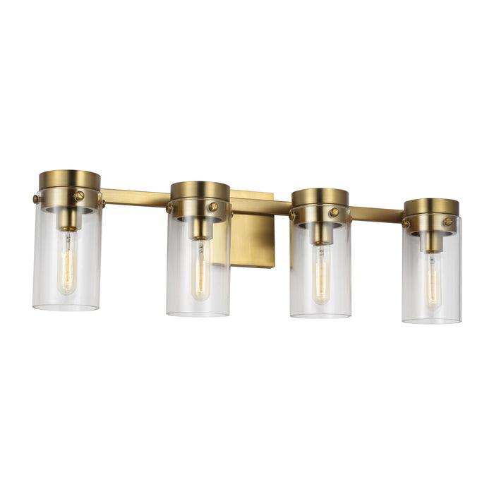 Four Light Vanity from the Garrett collection in Burnished Brass finish