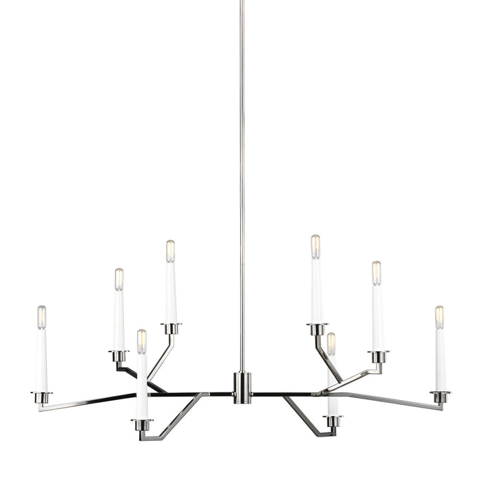 Eight Light Chandelier from the HOPTON collection in Polished Nickel finish