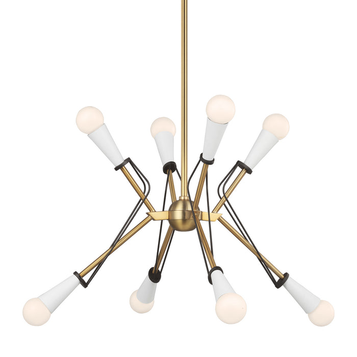 Eight Light Chandelier from the PIRO collection in Midnight Black finish