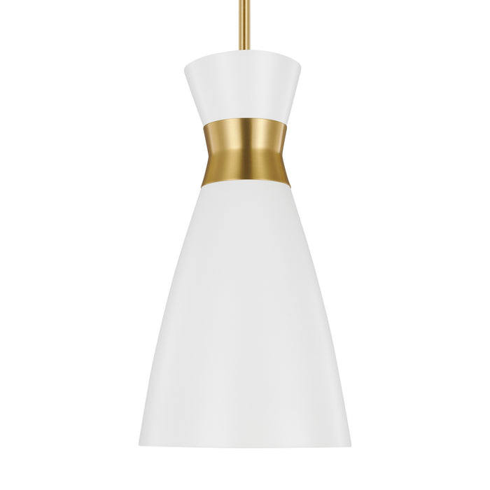 One Light Pendant from the HEATH collection in Burnished Brass finish