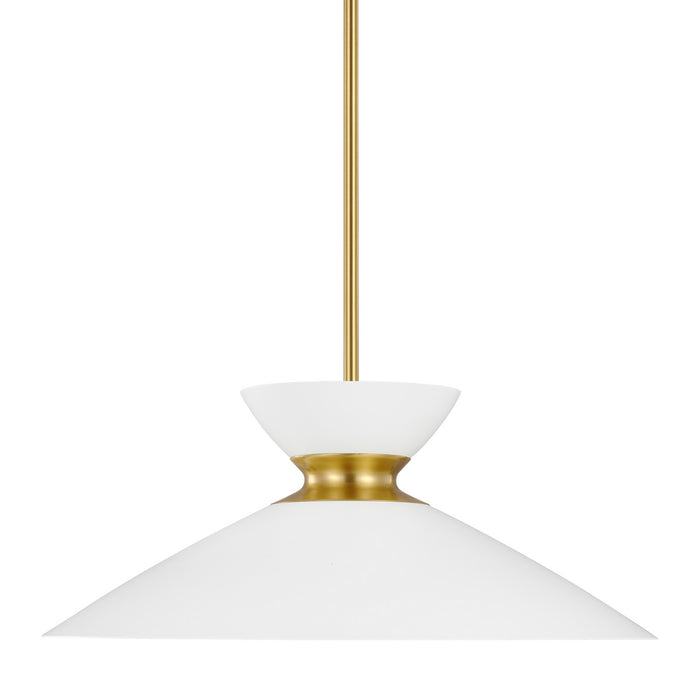 One Light Pendant from the HEATH collection in Burnished Brass finish