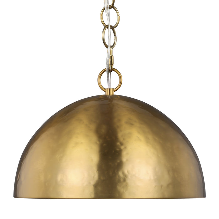 One Light Pendant from the WHARE collection in Burnished Brass finish