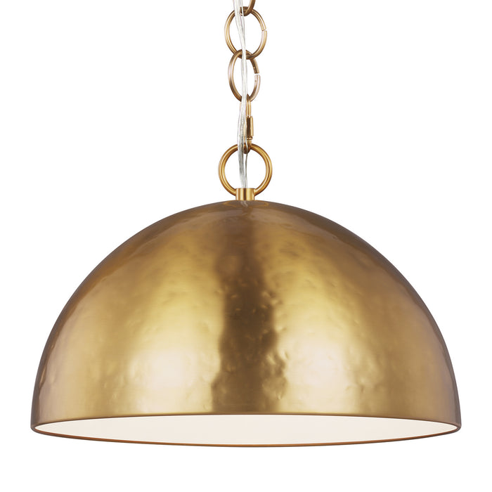 One Light Pendant from the WHARE collection in Burnished Brass finish