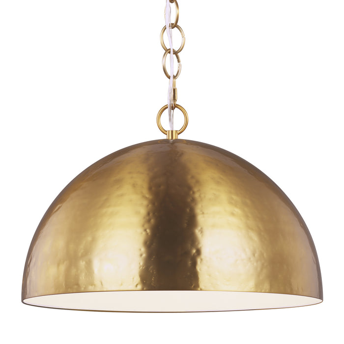 One Light Pendant from the WHARE collection in Burnished Brass finish